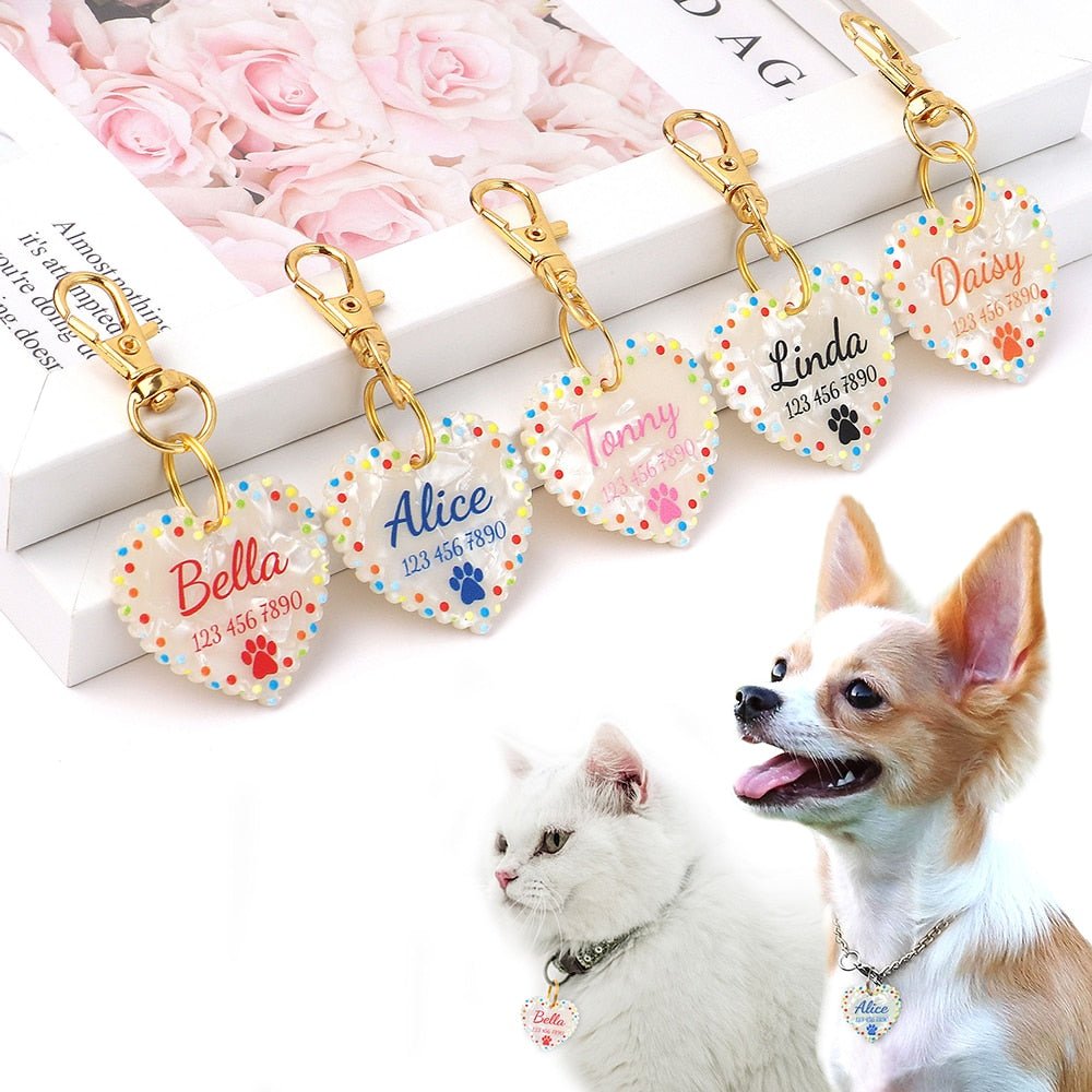 Engraved Color Heart Tag - Pawsitivetrends