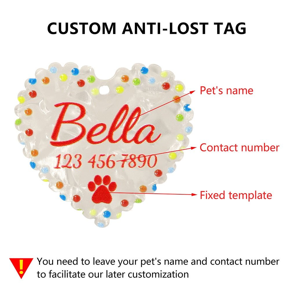 Engraved Color Heart Tag - Pawsitivetrends