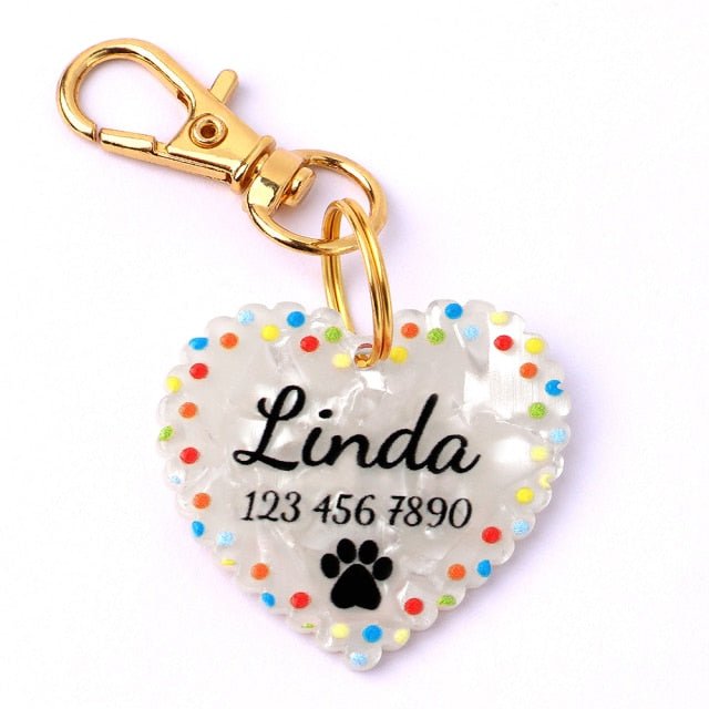 Engraved Color Heart Tag - Pawsitivetrends