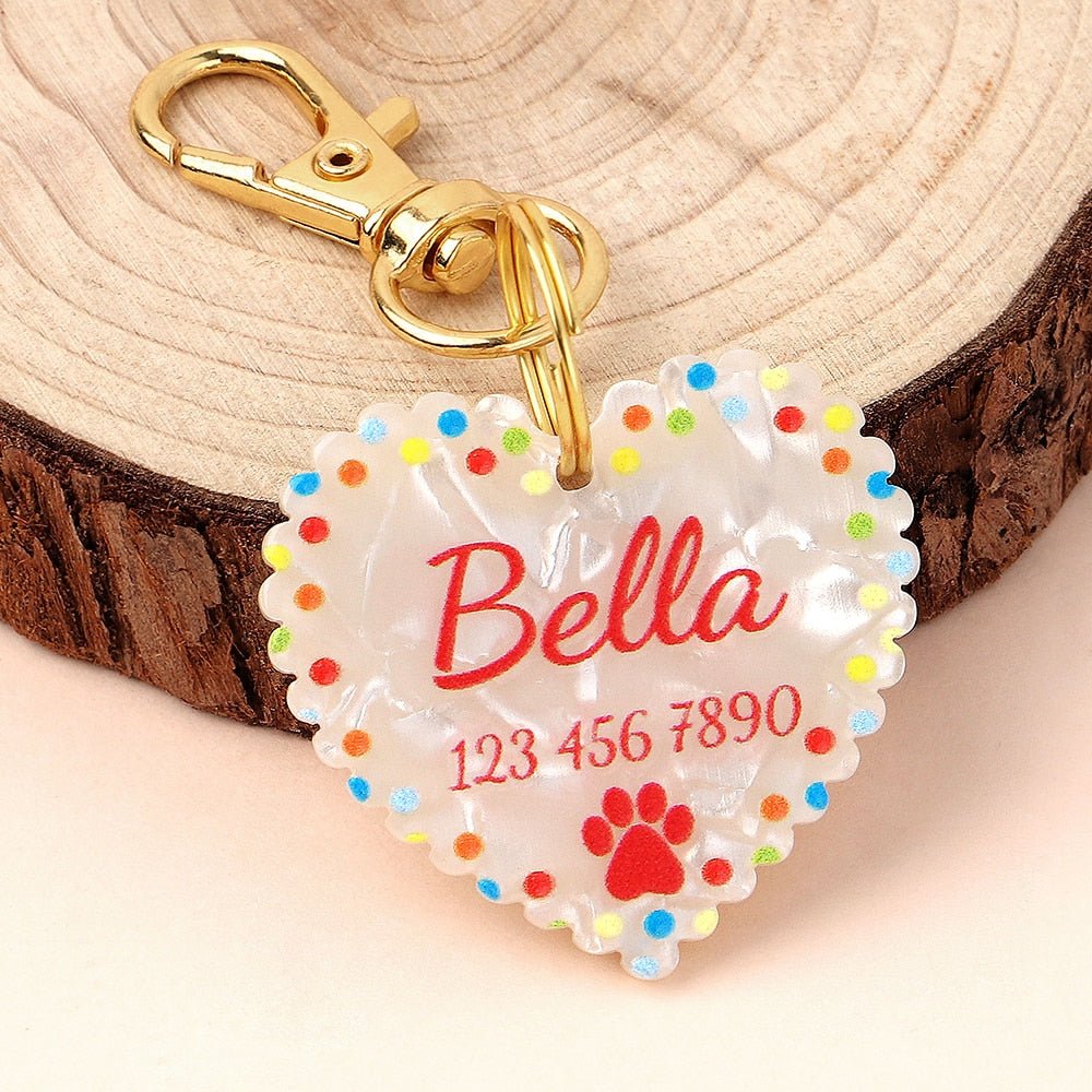 Engraved Color Heart Tag - Pawsitivetrends