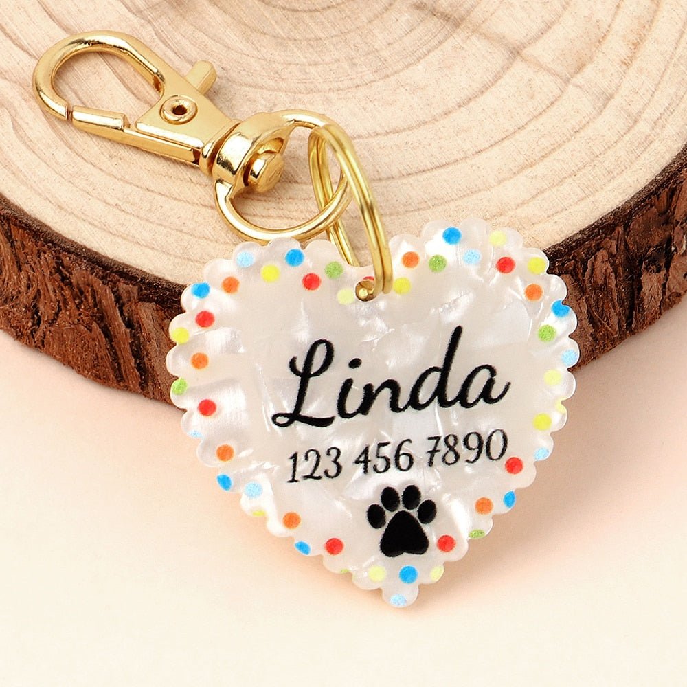 Engraved Color Heart Tag - Pawsitivetrends