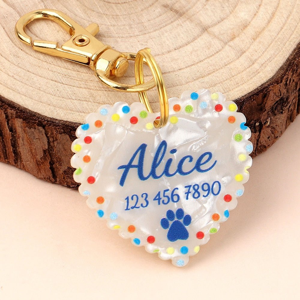 Engraved Color Heart Tag - Pawsitivetrends