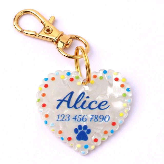 Engraved Color Heart Tag - Pawsitivetrends