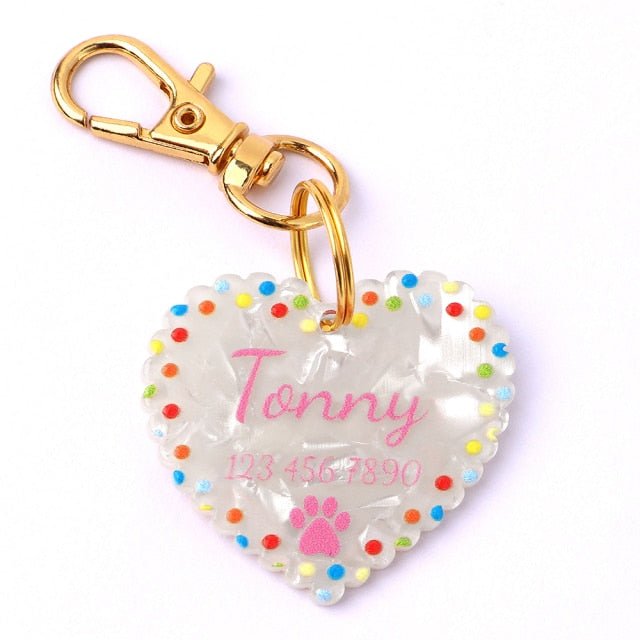 Engraved Color Heart Tag - Pawsitivetrends