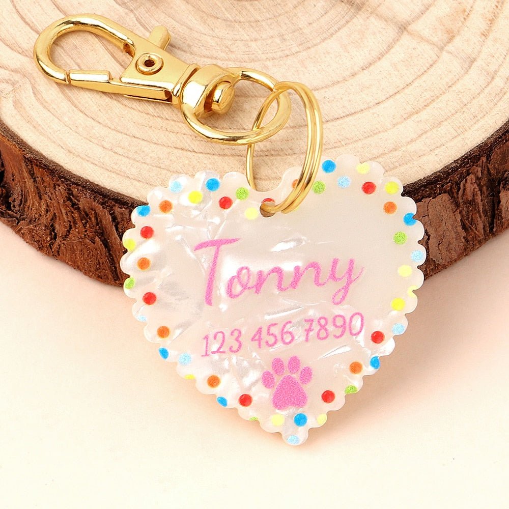 Engraved Color Heart Tag - Pawsitivetrends