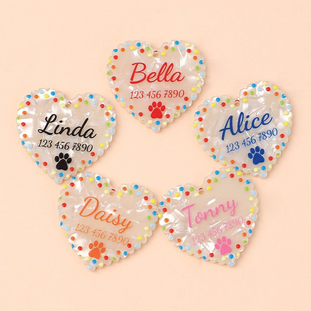 Engraved Color Heart Tag - Pawsitivetrends