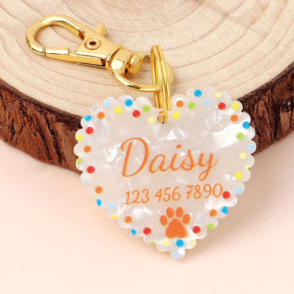 Engraved Color Heart Tag - Pawsitivetrends