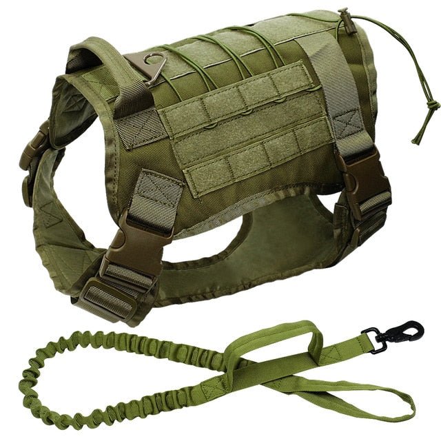 Military Tactical Dog Harness & Bungee Leash - Pawsitivetrends