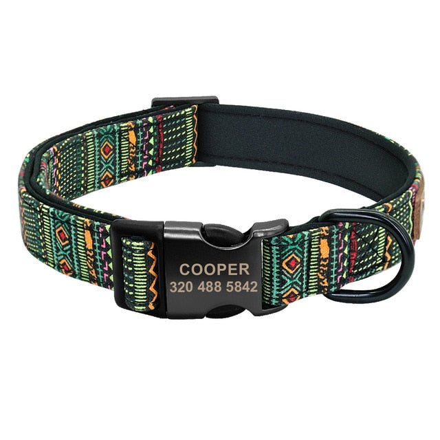 Personalized Dark Pattern Engraved Collar - Pawsitivetrends