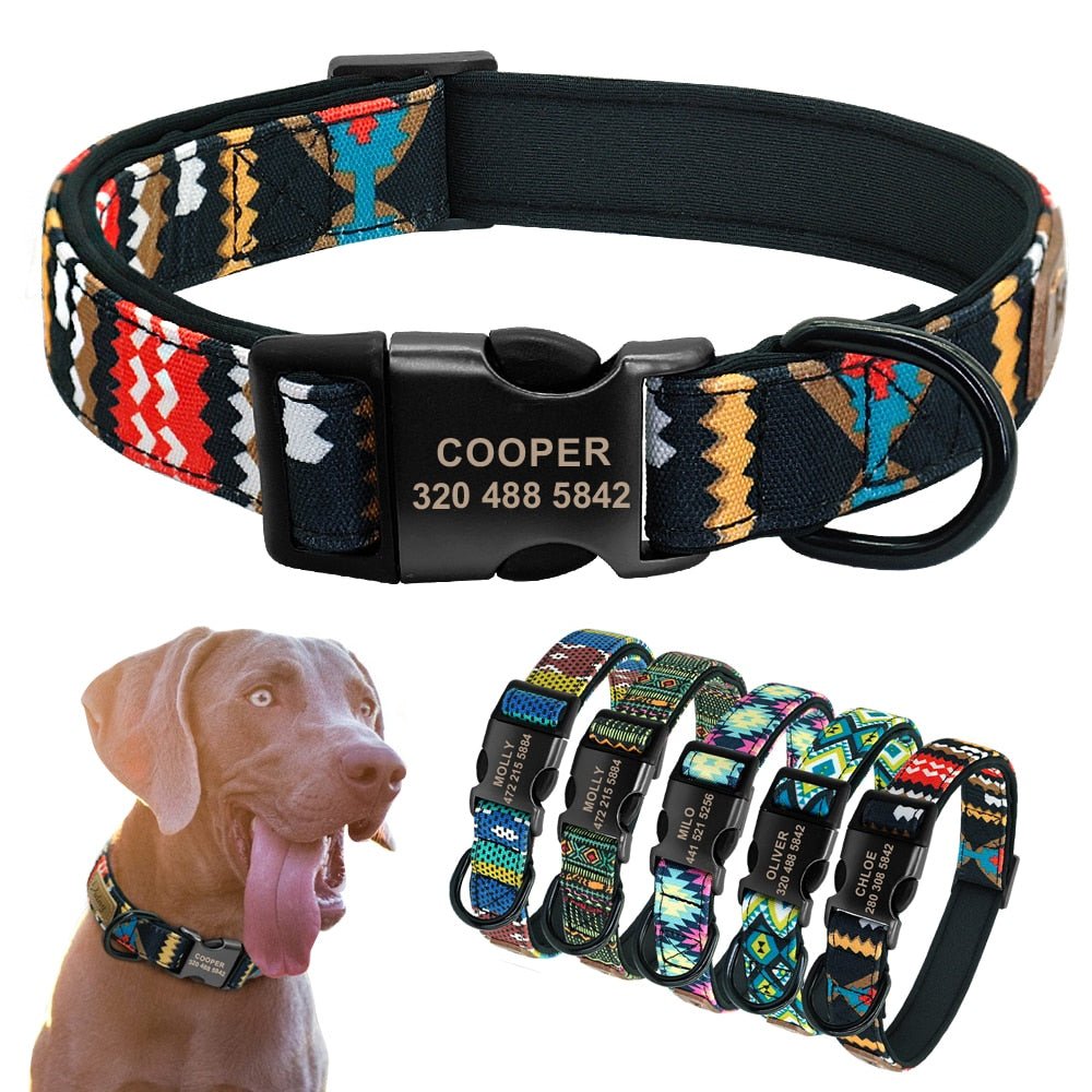 Personalized Dark Pattern Engraved Collar - Pawsitivetrends