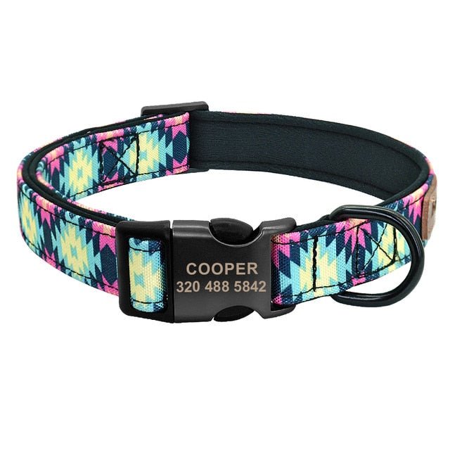 Personalized Dark Pattern Engraved Collar - Pawsitivetrends