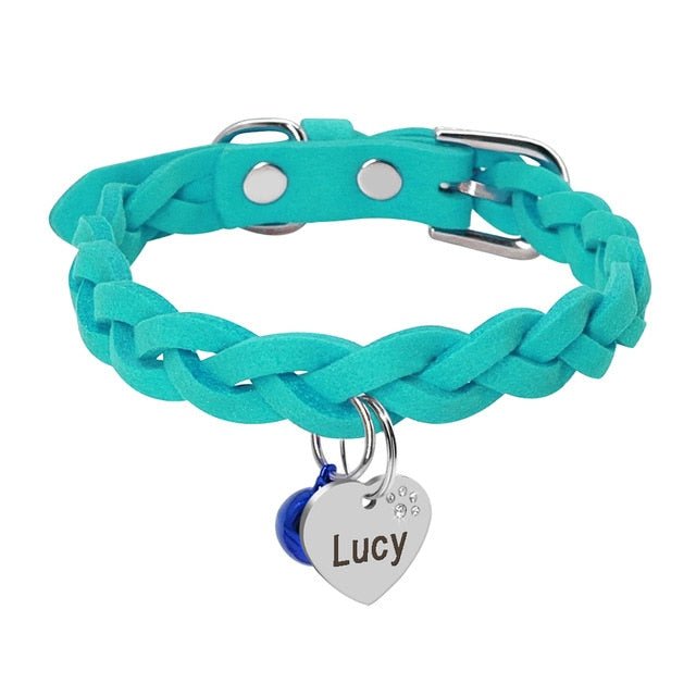 Personalized Engraved Braided Bell Dog Collar - Pawsitivetrends