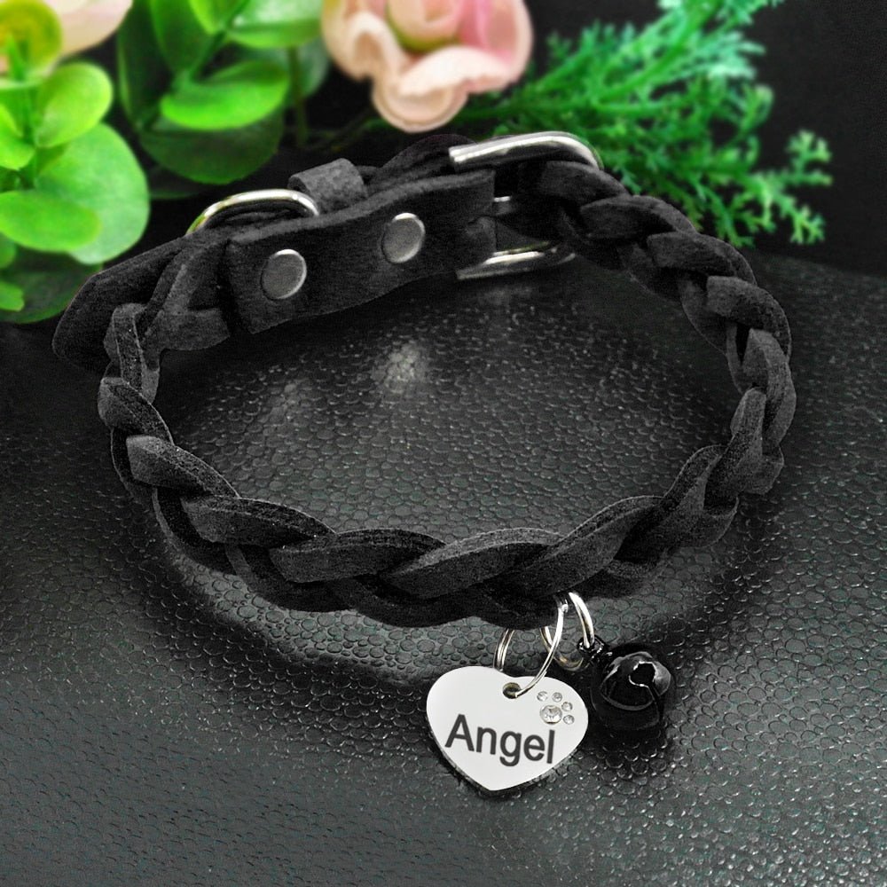 Personalized Engraved Braided Bell Dog Collar - Pawsitivetrends