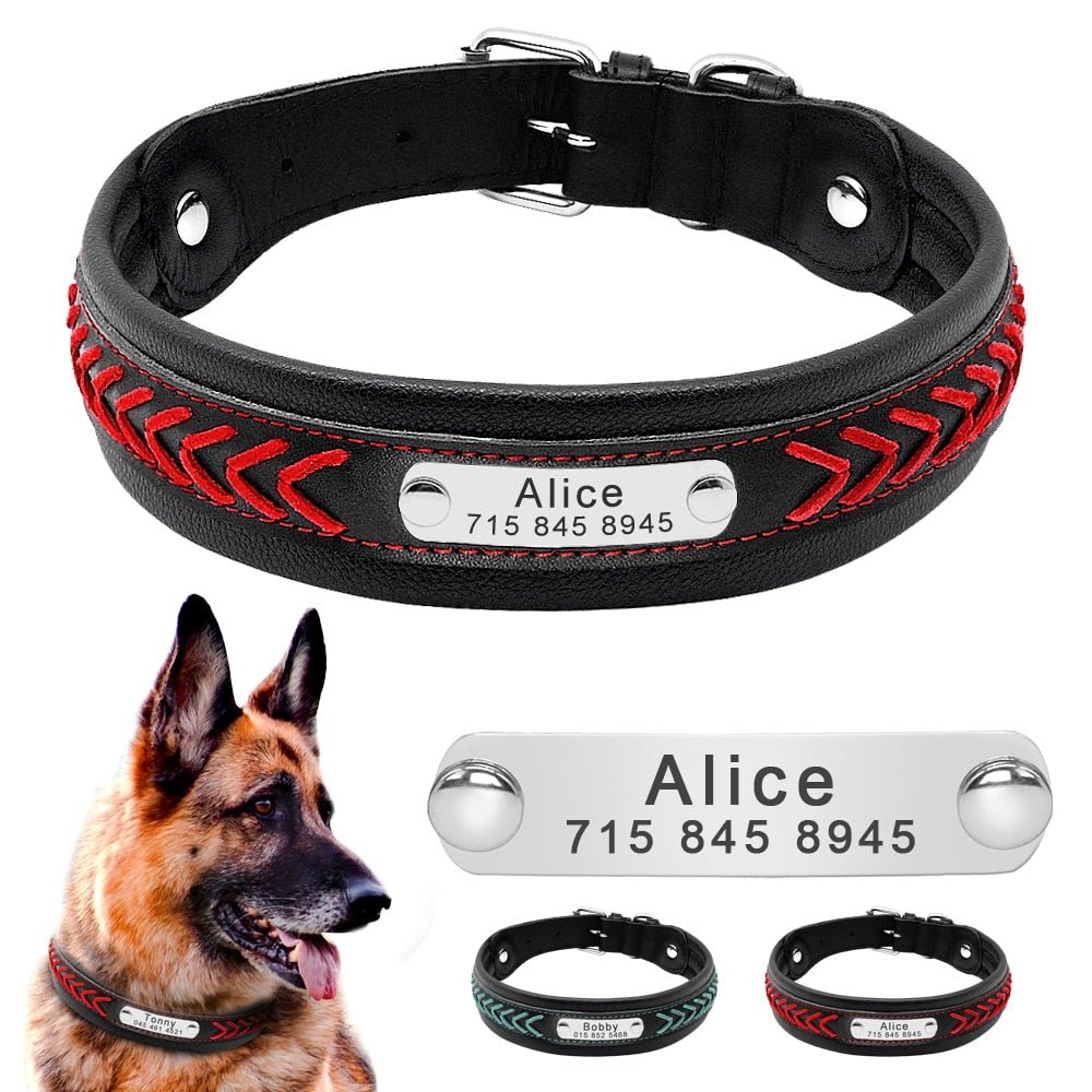 Personalized Engraved Leather Collar for Large Dogs - Pawsitivetrends