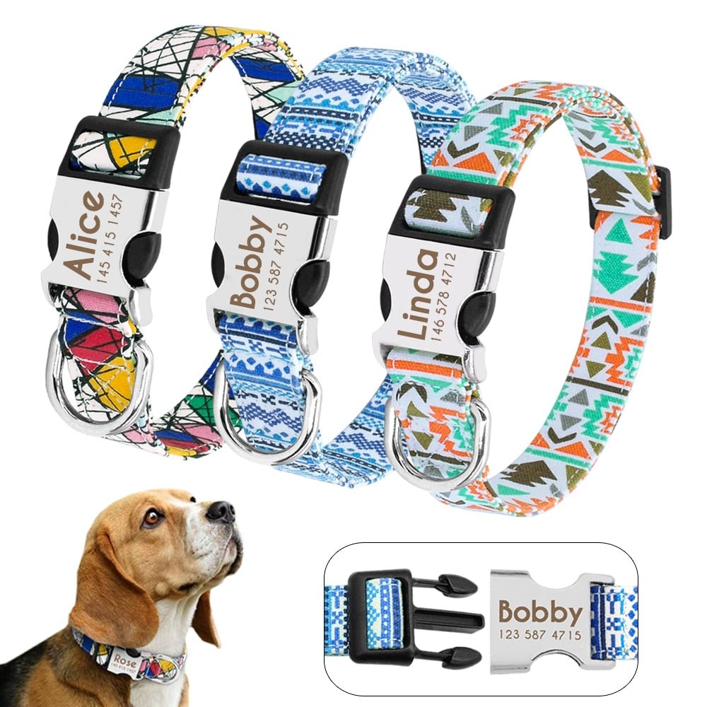 Personalized Engraved Printed Dog Collar - Pawsitivetrends