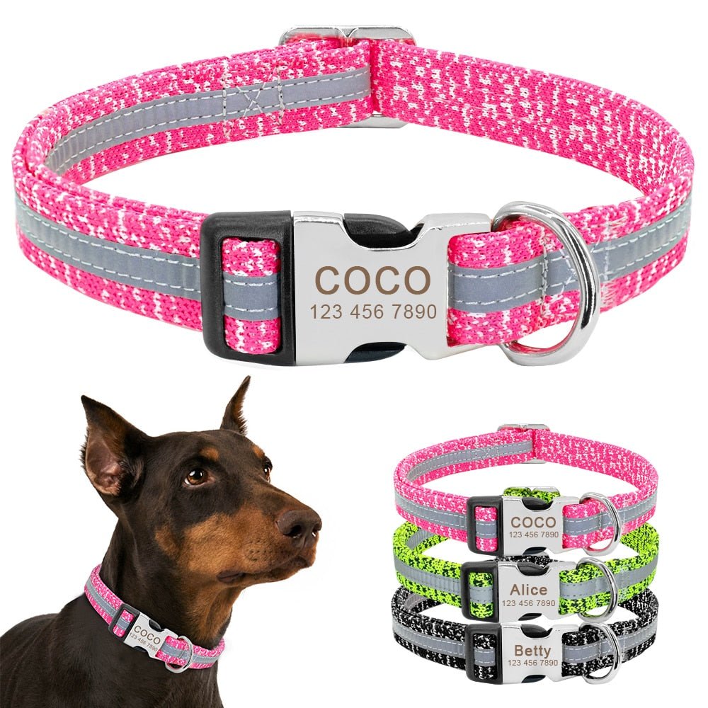 Personalized Engraved Printed Reflective Dog Collar - Pawsitivetrends