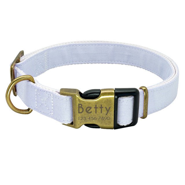 Personalized Engraved Solid Adjustable Dog Collar - Pawsitivetrends