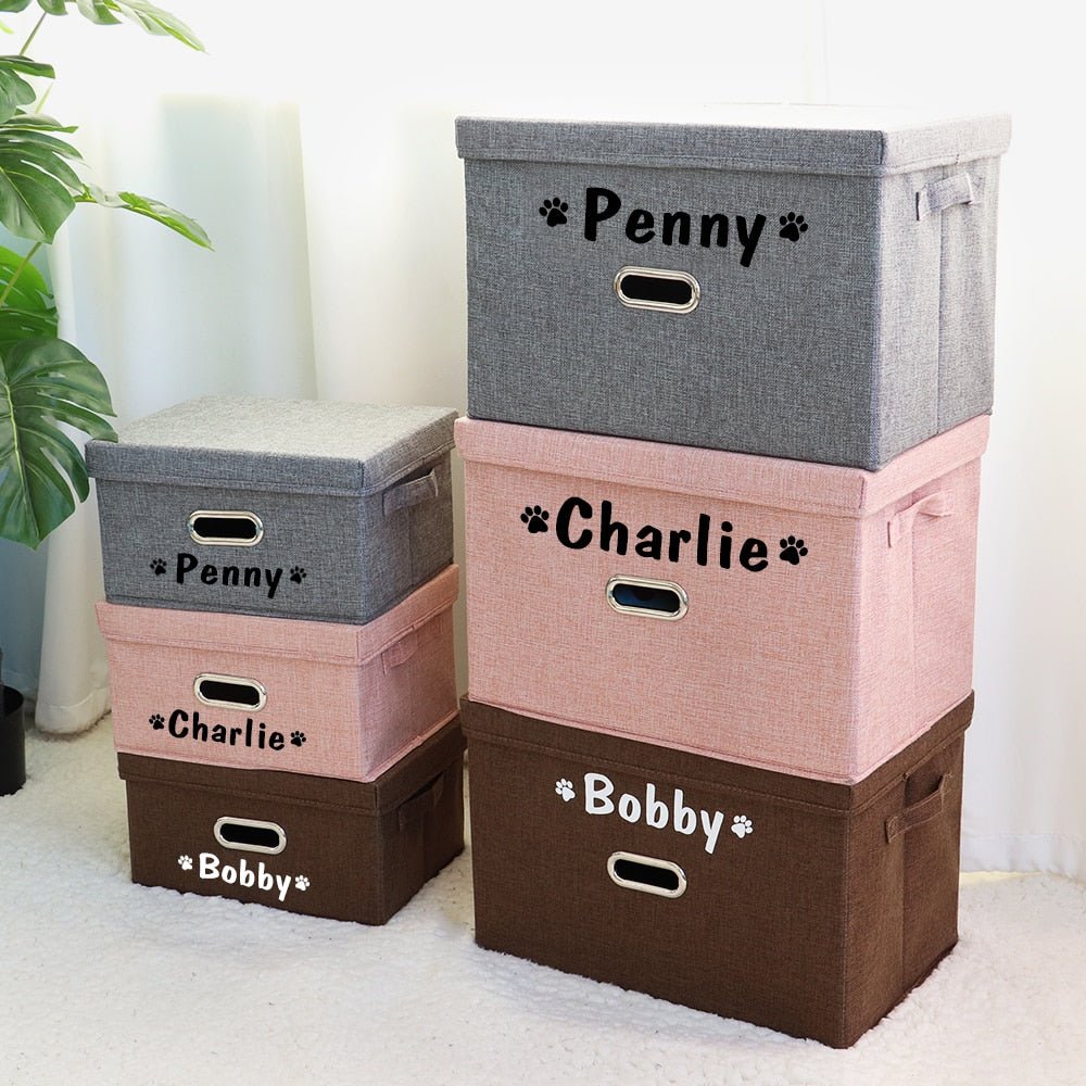 Personalized Pet Folding Storage Box With Lid - Pawsitivetrends