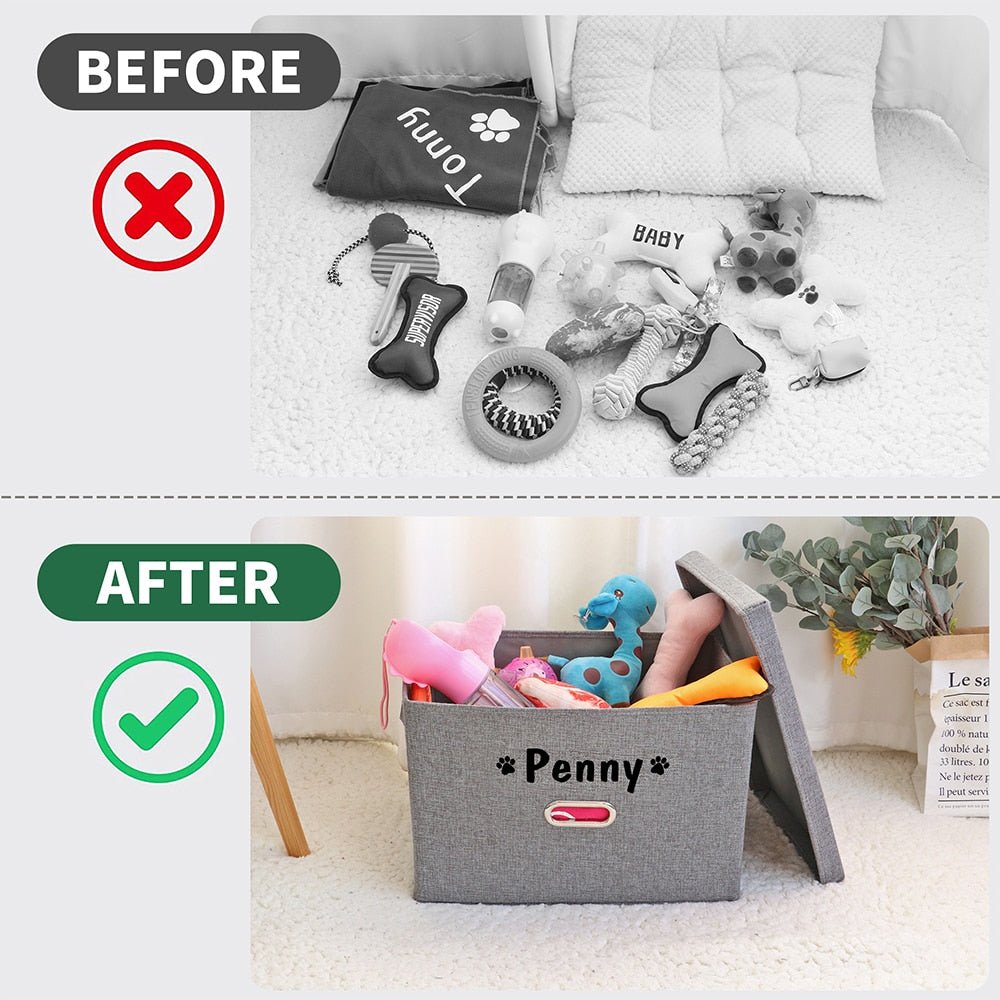 Personalized Pet Folding Storage Box With Lid - Pawsitivetrends