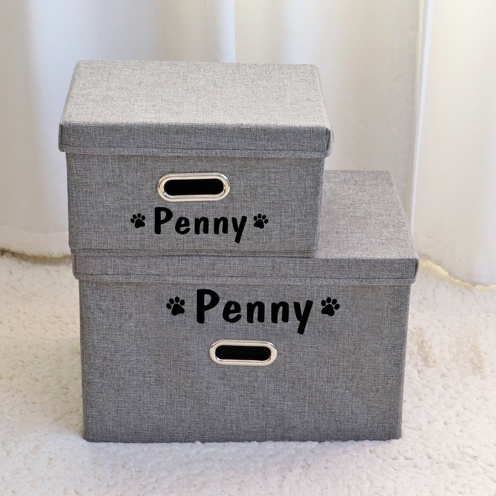 Personalized Pet Folding Storage Box With Lid - Pawsitivetrends