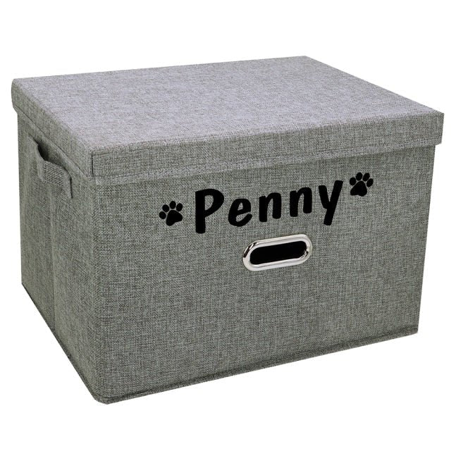 Personalized Pet Folding Storage Box With Lid - Pawsitivetrends