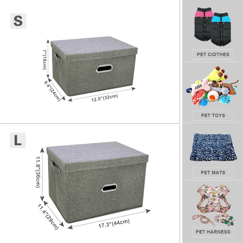 Personalized Pet Folding Storage Box With Lid - Pawsitivetrends