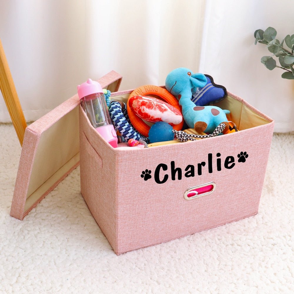 Personalized Pet Folding Storage Box With Lid - Pawsitivetrends