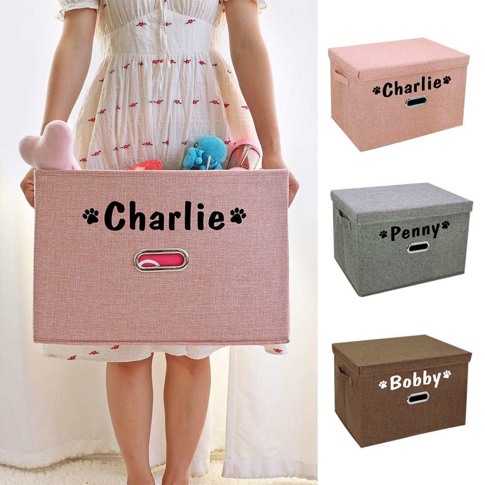 Personalized Pet Folding Storage Box With Lid - Pawsitivetrends