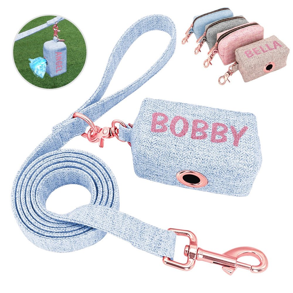 Personalized Poop Bag And Leash Set - Pawsitivetrends