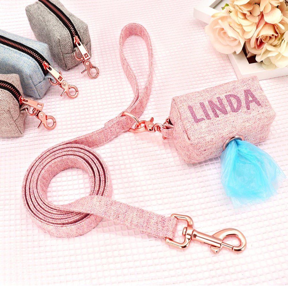 Personalized Poop Bag And Leash Set - Pawsitivetrends