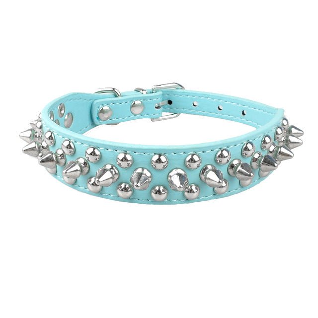 Spiked Rivet Studded Leather Collars - Pawsitivetrends